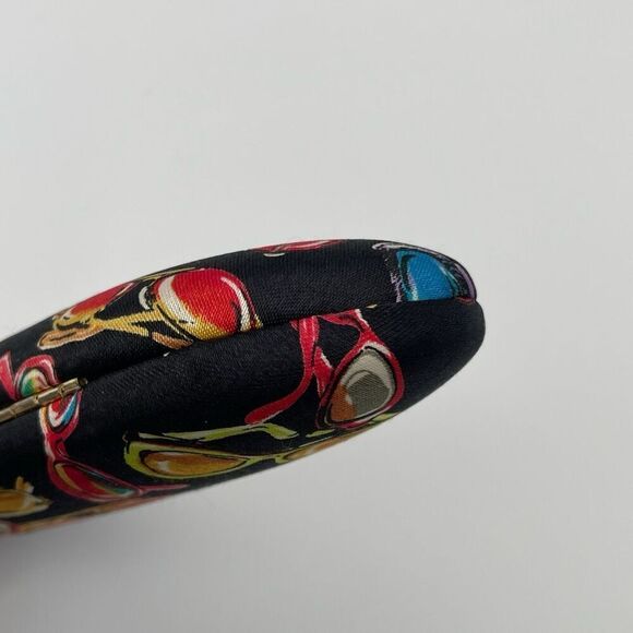 Nicole Miller Sunglasses Print Hard Eyeglass Case Black/Red/Yellow Retro Pop Art - Picture 7 of 11